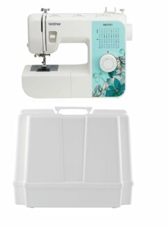 Brother sewing machine with a white case